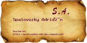 Spalovszky Adrián névjegykártya